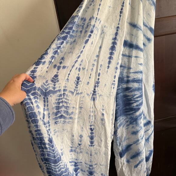 FREE PEOPLE Moody Blues Blue and White Tie Dye Balloon Leg Jumpsuit extra Small - Picture 4 of 9